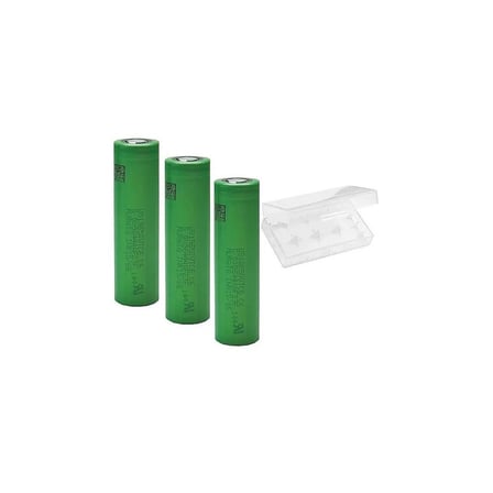 3lü Murata VTC6 18650 Şarjlı Pil 3000mAh 3.7V Li-ion Flat Top + Taşıma Kutusu | Yüksek Kapasiteli