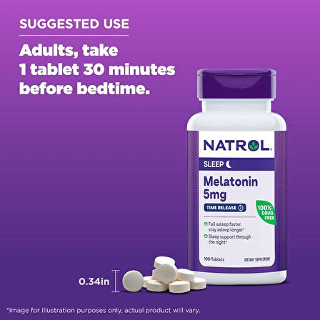 NATROL 5 MG TIME RELEASE 100 TABLETS MELATONIN