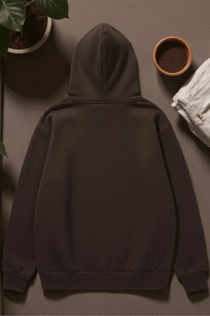 Unisex Red Mon Cheri Baskılı kapüşonlu Sweatshirt