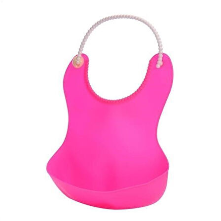 CELİK AVM® Çocuk Bebek Mama Önlüğü Dökülme Engelleyici Bükülebilir Pembe