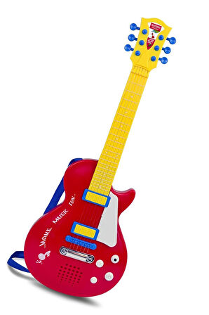 Bontempi Elektronik Kırmızı Gitar 56cm. Tuşu Telli ve Askılı 