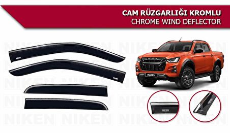 Isuzu Dmax Kromlu Cam Rüzgarlığı Niken 2021+ sonrası uyumlu