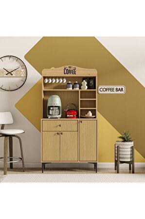 Mezza 5226 SIESTA 90 CM KAHVE KÖŞESİ ÇOK AMAÇLI DOLAP 3 KAPAKLI 1 ÇEKMECELİ KİLER MUTFAK DOLABI SEPETYUNUS