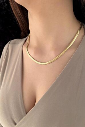 14 Ayar Altın İtalyan Balıksırtı Zincir Kolye 4,30 mm