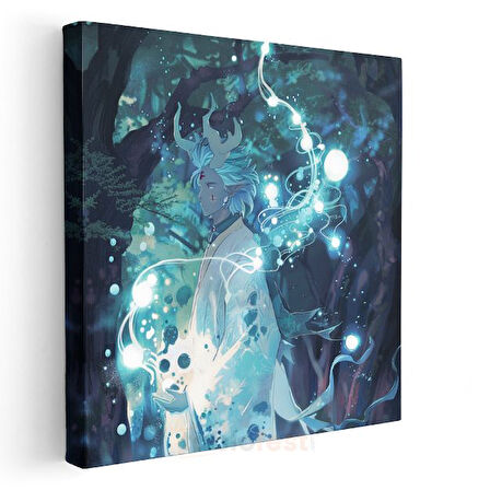 Mavi Ruh - Orman Büyüsü Anime Kanvas Tablo