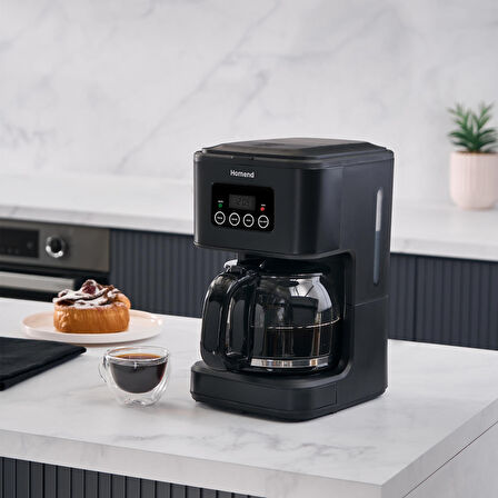 HOMEND Coffeebreak 5010h Zaman Ayarlı Dokunmatik 12 Fincan Kapasiteli 1.2 Litre Filtre Kahve Makinesi