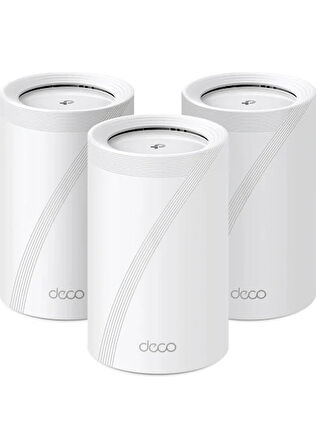 TP-Link Deco BE65(3-pack), BE9300 Mbps, 4 × 2.5 Gbps Portlar, 320 MHz Kanallar, 6 GHz Bandında Çalışır, 200 Cihaza Kadar