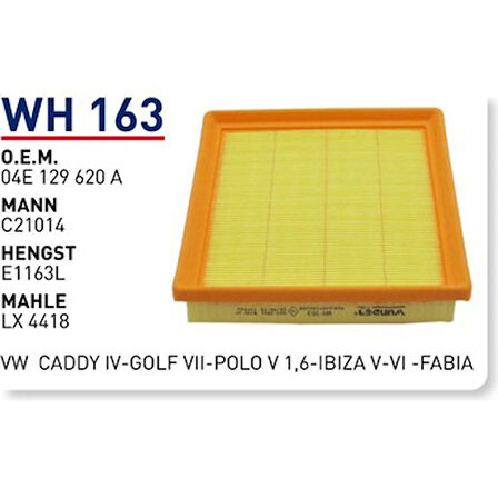 HAVA FİLTRESİ GOLF VII (5G1, BQ1, BE1, BE2) OCTAV 04E129620AWUN