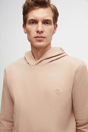 Ds Damat Relaxed Fit Bej Pamuklu Logo Baskılı Sweatshirt 8HCE2ORT01001 8HCE2ORT01001