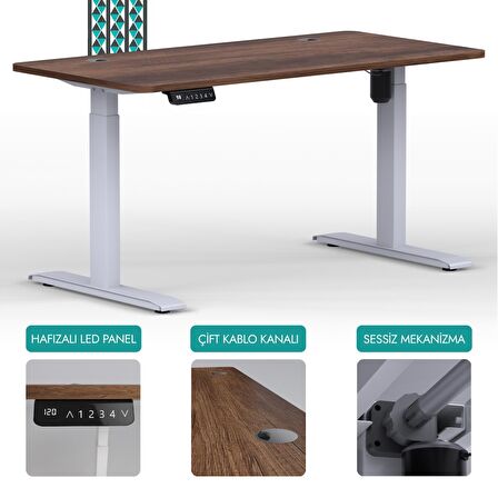 O-Flex Tek Motorlu Elektrikli Yükseklik Ayarlı Masa - 180x80 - Barok