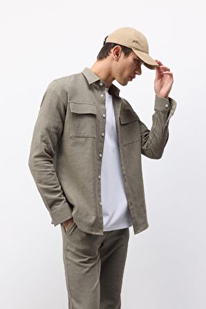 Regular Fit Polo Yaka Pamuklu Uzun Kollu Gömlek