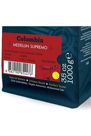 Moliendo Colombia Medellin Supremo Yöresel Kahve ( Çekirdek Kahve ) 1000 G.