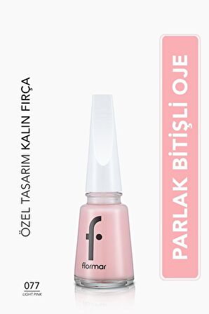 Flormar Klasik Parlak Bitişli Yüksek Pigmentli Oje-nail Enamel- 077 Lıght Pınk New- 8682536035743