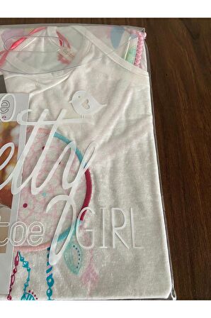 Beyaz Kız Çocuk Ince Askılı Şortlu Pijama Takımı