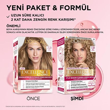 L’Oréal Paris Excellence Creme 7.31 Bal Köpüğü Saç Boyası