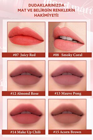 Mat Bitişli, Dolgun ve Pürüzsüz Görünüm Sunan Tint Peripera Ink Mood Matte Tint (01 Peach Pure)
