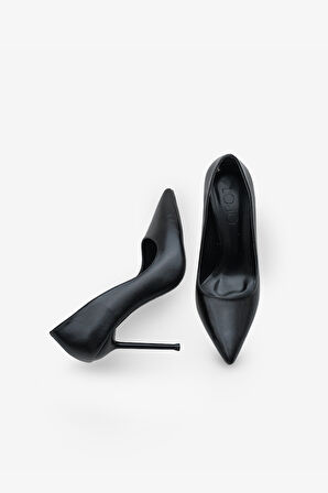 Kadın Sivri Burun Gold Tokalı Günlük Topuklu Stiletto Sersey 