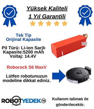 Roborock S6 MaxV Batarya