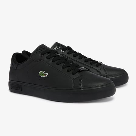Lacoste Sport Pover Court 1121-1 SMA Leather Mens Sneaker Hakiki Deri Erkek Günlük Spor Ayakkabı Siyah