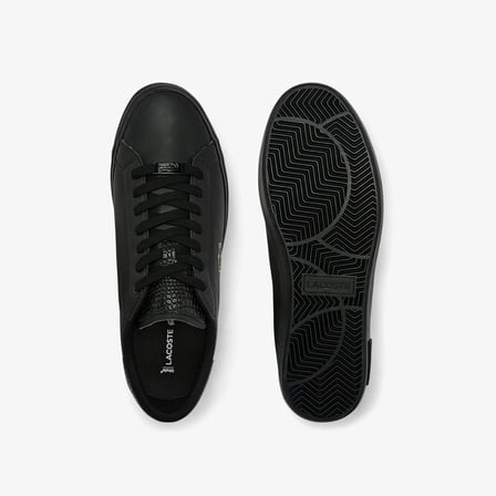 Lacoste Sport Pover Court 1121-1 SMA Leather Mens Sneaker Hakiki Deri Erkek Günlük Spor Ayakkabı Siyah