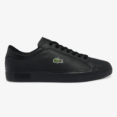 Lacoste Sport Pover Court 1121-1 SMA Leather Mens Sneaker Hakiki Deri Erkek Günlük Spor Ayakkabı Siyah