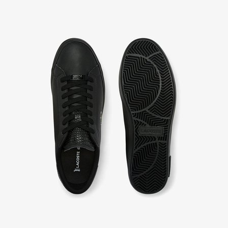 Lacoste Sport Pover Court 1121-1 SMA Leather Mens Sneaker Hakiki Deri Erkek Günlük Spor Ayakkabı Siyah