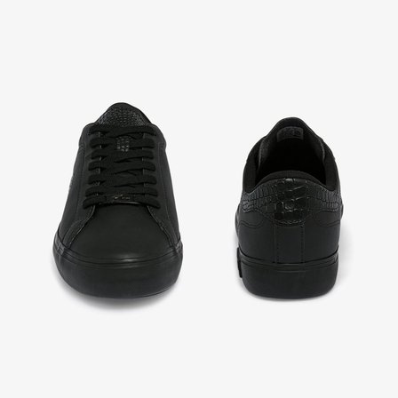 Lacoste Sport Pover Court 1121-1 SMA Leather Mens Sneaker Hakiki Deri Erkek Günlük Spor Ayakkabı Siyah