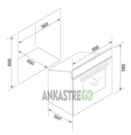 Silverline BO6504B01 - CS5335B01 Siyah Cam Ankastre Set