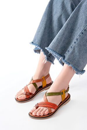 205-09 Multi Ortopedik Hakiki Deri Kadın Sandalet 