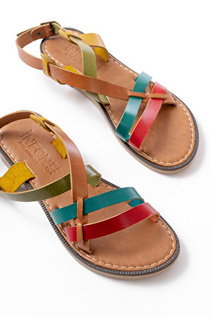 205-05 Multi Ortopedik Hakiki Deri Kadın Sandalet