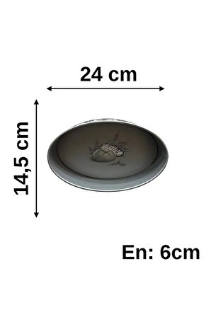 Çiçek Desen Oval Ahşap Görünümlü Metal Yuvarlak Ekmeklik,Ekmek Kutusu