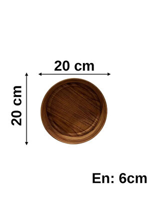 Dama Desen Ahşap Görünümlü Metal Yuvarlak Ekmeklik,Ekmek Kutusu 20 cm