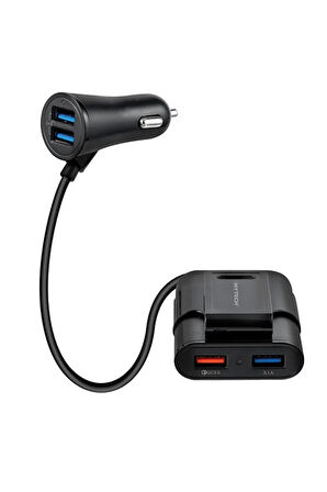 YG-Hy-xq70 7a Hızlı Şarj Arka Koltuğa Uzatılabilen 2 Usb 2 Usb Siyah Araç Şarj Cihazı