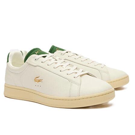 Lacoste Carnaby Pro Mens Leather Sneaker Hakiki Deri Günlük Spor Ayakkabı Krem