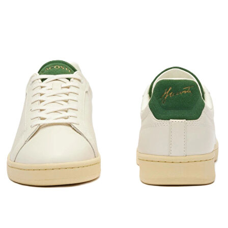 Lacoste Carnaby Pro Mens Leather Sneaker Hakiki Deri Günlük Spor Ayakkabı Krem