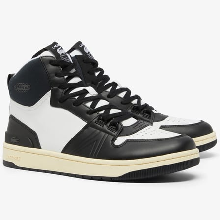 Lacoste L001 224.1 MID Leather Mens Sneaker Hakiki Deri Bilekli Erkek Günlük Spor Ayakkabı Siyah