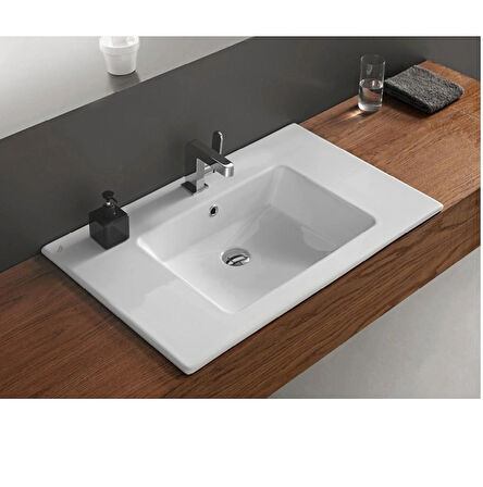 turkuaz İbiza Etajerli Lavabo  121x51 cm  (Tek Hazneli)