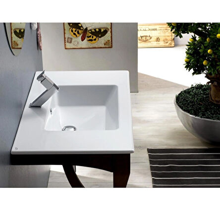 turkuaz İbiza Etajerli Lavabo  121x51 cm  (Tek Hazneli)