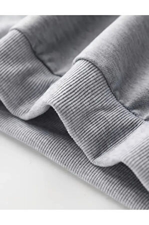 Baskılıı Bisiklet Yaka İçi Polarlı Sweatshirt