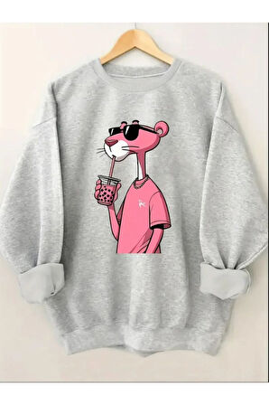 Baskılıı Bisiklet Yaka İçi Polarlı Sweatshirt