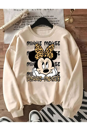 Baskılı Bisiklet Yaka İçi Polarlı Sweatshirt