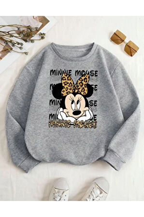 Baskılı Bisiklet Yaka İçi Polarlı Sweatshirt