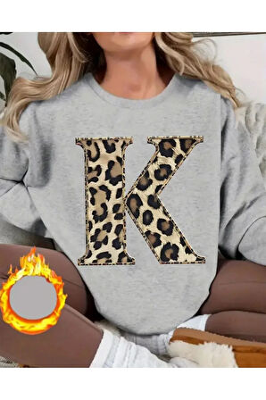 Baskılı Bisiklet Yaka İçi Polarlı Sweatshirt