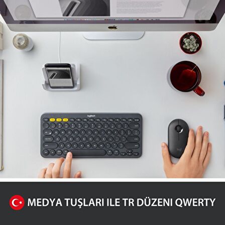 LOGITECH K380 Bluetooth Grey Q Klavye (920-007586)