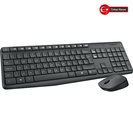 LOGITECH MK235 Klavye+ Mouse Kablosuz (920-007925)