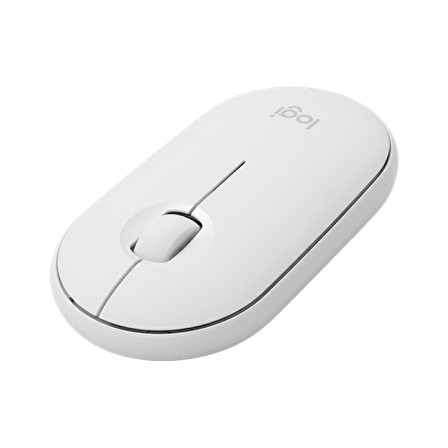 LOGITECH M350 Pebble Kablosuz Mouse (Beyaz) İnce ve Sessiz (910-005716)