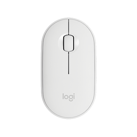 LOGITECH M350 Pebble Kablosuz Mouse (Beyaz) İnce ve Sessiz (910-005716)