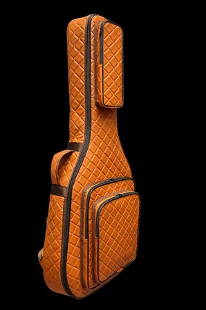 SİYAH PROFESYONEL GİGBAG KLASİK GİTAR KILIFI-ÇANTASI-BEYAZ KAPİTONELİ SUNİ DERİ