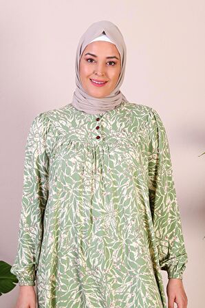 Uzun Anne Giyim Buyuk Beden Kadın Tesettur Elbise 