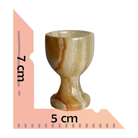 Bal Oniks Doğal Taş Yumurta  Kadehi Seti – El Yapımı Dekoratif 2’li / 6’lı Takım, Şık Ev Aksesuarı